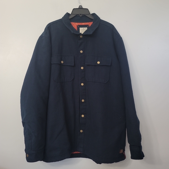 LL Bean Men's Flannel-Lined Hurricane Shirt - Picture 4 of 8